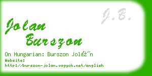 jolan burszon business card